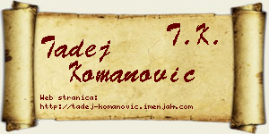 Tadej Komanović vizit kartica